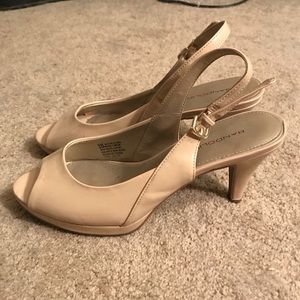 Nude slingback heels, size 9